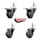 Service Caster 3'' Thermo Rubber Swivel 7/16'' Stem Caster Set 2 Total Lock Brake, 4PK SCC-GRTTL20S314-TPRB-716138-2-S-2 - alternate 3